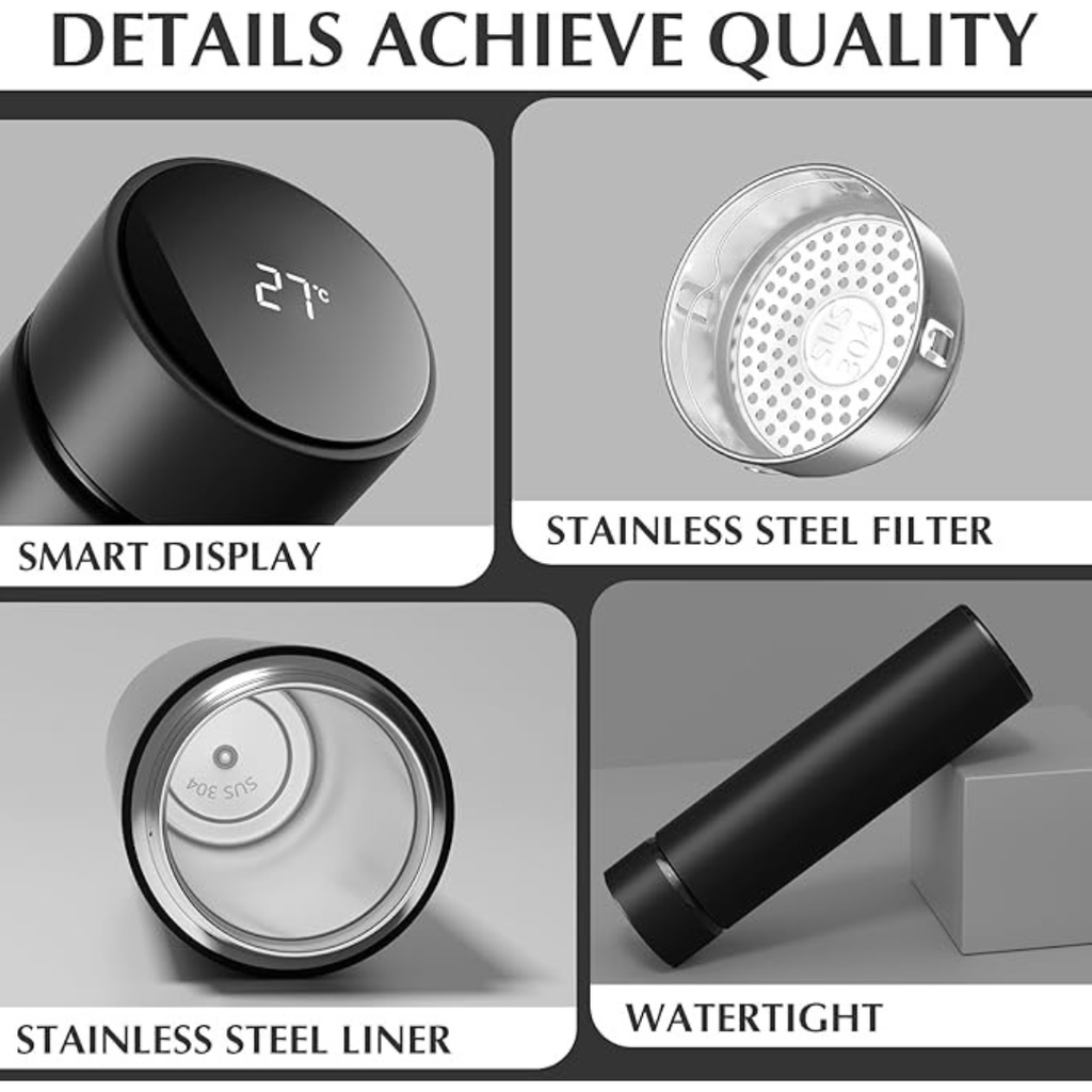 Botella inteligente con indicador de temperatura